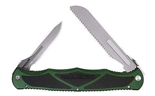 Havalon Hydra Dual-Blade Hunting and Fillet Knife Kit with 15 Replaceable Baracuta and Piranta Blades and Zippered Holster, Hunter Green