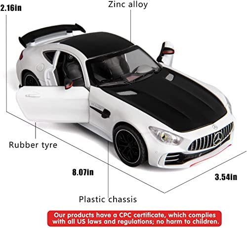 Image of 1 /24 Benz AMG GTR Toy Cars Model Car, Zinc Alloy Pull Back Toy car with Sound and Light for Kids Boy Girl Gift(Green)