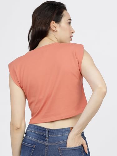 Image of Tokyo Talkies Women's Sleeveless Round Neck Solid Tops| Stylish Casual wear