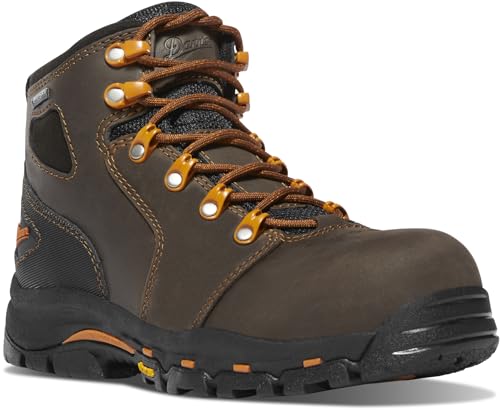 Danner Vicious NMT 4” Composite Toe Work Boots for Women - Waterproof and Breathable Leather Upper, Slip-Resistant Rubber Vibram Outsole, EH Resistant