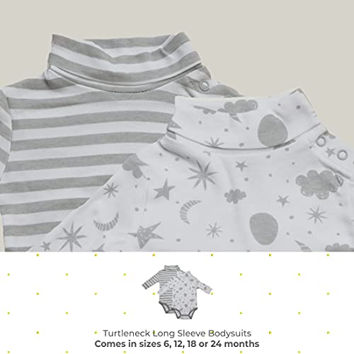 Image of SpaSilk Baby Boys 2 Pack Turtleneck Long Sleeve Bodysuit