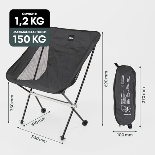 BOXIO - Chair: Ultraleichter Campingstuhl, Faltbarer Klappstuhl für Camping, Picknick & Strand | Komfortabler Sessel & Angelstuhl – Ideal als Strandstuhl & Campingstühle Outdoor (2)