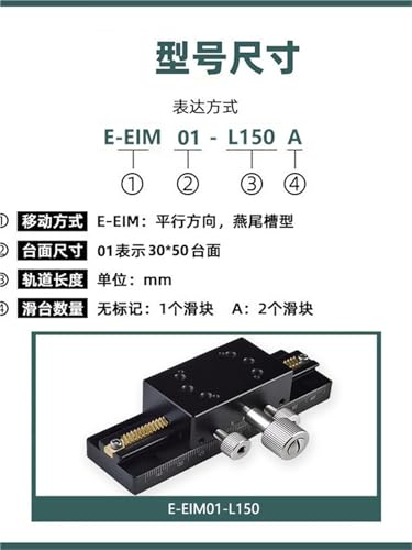 Mesa de desplazamiento manual con eje deslizador E-EIM01-L300 preciso 3