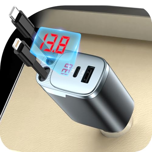 Estbuc Retractable Car Charger 4 in 1