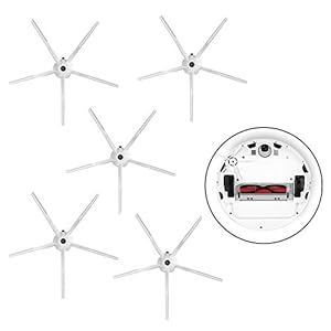 5 Stücke Weichleim Seitenbürste für Roborock S7/S7+/S7 Pro Ultra/Q7/Q7 Max/S8/S8 Pro Ultra/S5/S6 und E Ersatzteile, Weiß
