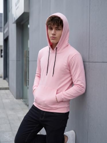 Image of HOODMASTER Unisex Fleece Hoodie Sweatshirt with Pockets Full Sleeves Regular Fit Solid Pattern Hooded Neck and Standard Length | Hoodies for Men & Women