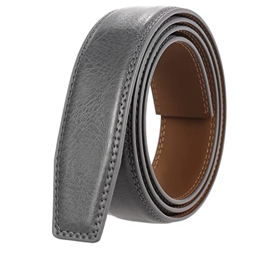 Gray Belt for Men Leather Automatic Buckle Cowhide Casual Business Dress Belts (Color : A Size : 125cm) (A 110cm)2