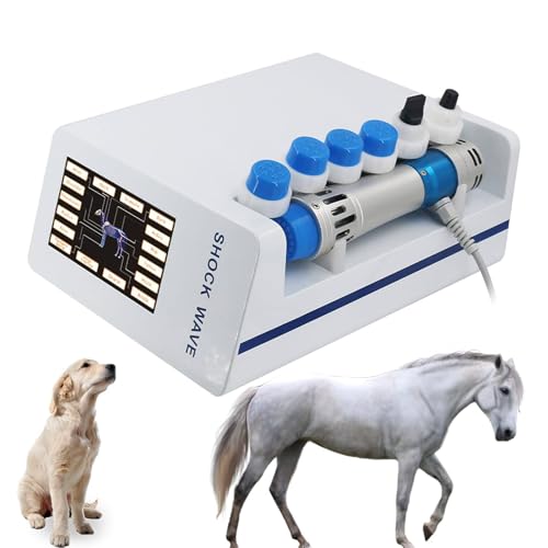 LYAYYDS Máquina de Terapia de Ondas de Choque para Caballos, Dispositivo Profesional con 7 Cabezales de Masaje, energía de 10-300 MJ, frecuencia de 1-18 Hz, 41 x 32 x 25 cm