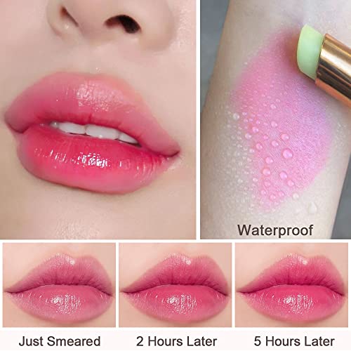 Bingbrush 2 Pcs Avocado Green Color Changing Lipstick Queen,Ph Mood Long Lasting Labiales Lip Gloss Lip Balm Tinted Magic Lip Stain Glossly Makeup Moisturize Lipstick Set For Women #TOP2