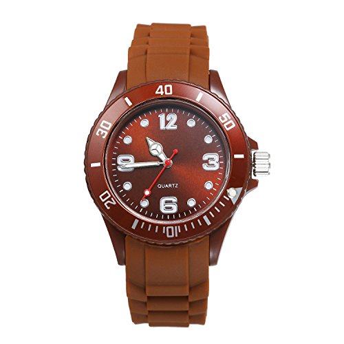 Montre Enfant Homme Femme LANCARDO Montre Bracelet Garçon Fille Quartz Cadran Numérique Affichage Analogique Montre Lumineux Bracelet en Silicone Bracelet Montre Homme Ou Femme Café Cover