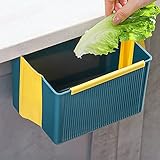 Small Hanging Kitchen Trash Can,Wall Mounted Collapsible Garbage Bin Foldable Mini Garbage Can Plast