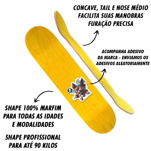 Matilha Skateboard, Skate Completo Profissional Shape 8.0 Matilha King Crazy