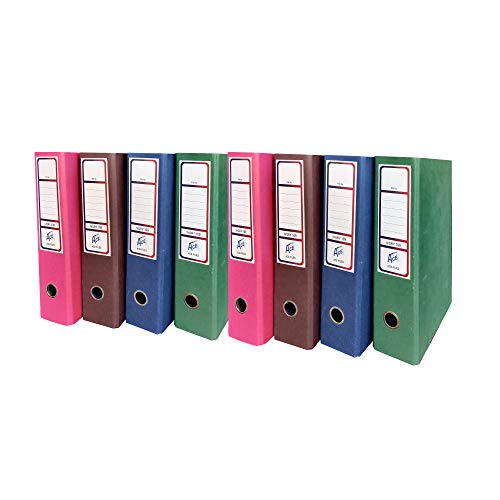 Image of Cardboard Lever Arch Box File (Multicolor, Pack of 8)