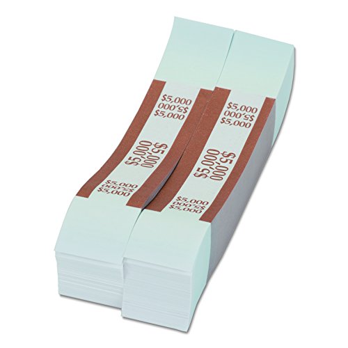 MMF Industries Currency Straps for Fifties, 5000 Dollar Capacity, 1.25 Inch Width, 1000 Straps per Box, Brown (216070I09)