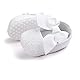 LACOFIA Baby Mädchen rutschfest Weiche Sohle Bowknot weiß Taufe Schuhe mit Bestickten Kreuz Taufe Socken 3-6 Monate