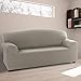 Lanovenanube Belinda pokrowiec na sofę, jednokolorowy, elastyczny, 3-osobowy, jasnoszary
