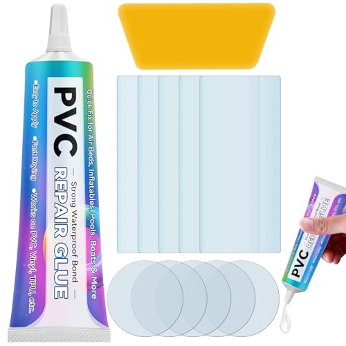 JOYAONE PVC Reparaturset für aufblasbare Luftmatratzen, 60ml wasserfester Kleber & Vinyl-Flicken für Pools, Boote, Zelte, Whirlpools, Hüpfburgen und Outdoor, flexibel und stark haftend JOYAONE PVC Reparaturset für aufblasbare Luftmatratzen, 60ml wasserfester Kleber & Vinyl-Flicken für Pools, Boote, Zelte, Whirlpools, Hüpfburgen und Outdoor, flexibel und stark haftend
