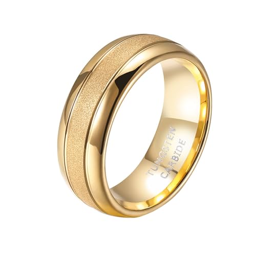 Alliance en tungstène or 8mm taille 59 : le bijou idéal du quotidien actif