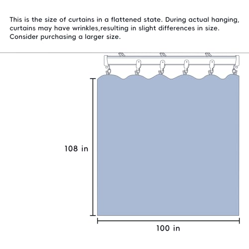 Image of MaKefeile Room Divider Curtains Total Blackout Privacy Curtain Panel Room Thermal Insulated Noise Reduction Curtains for Bedroom Window Living Room Ceiling Track Curtain W 8.3 ft x H 9 ft Black