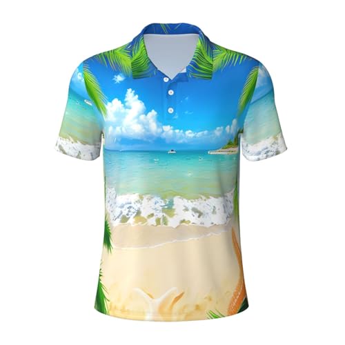 Chemise homme respirante contre la chaleur motif palmiers