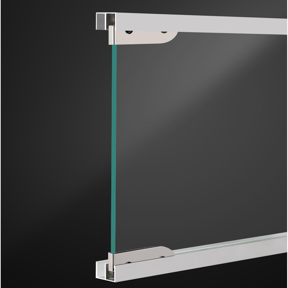 Wardrobe Sliding Track Aluminum Glass Door for 1/5" Thick Panels Double Bypass Closet Hardware Kit for Window Cabinet(100cm(39"))