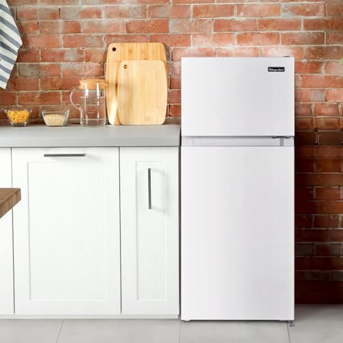 Image of Magic Chef 4.5-cu. ft. Mini Fridge with Freezer in White, Small Compact Refrigerator and Top Mount Freezer for Bedroom, Apartment, Dorm Room, Office