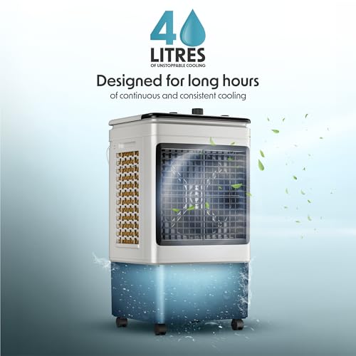 Image of CELLECOR ZEN CE Air Cooler 40L | Honeycomb Pads | 12 inch Fan (White & Black)