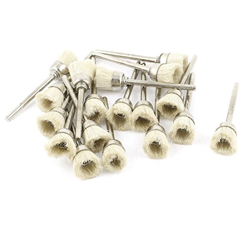 Aexit 18 Pcs Abrasives Replacement 12mm Dia Soft Beige Wool Brush Polishing Wheel for Rotary Tool Model:11as243qo373
