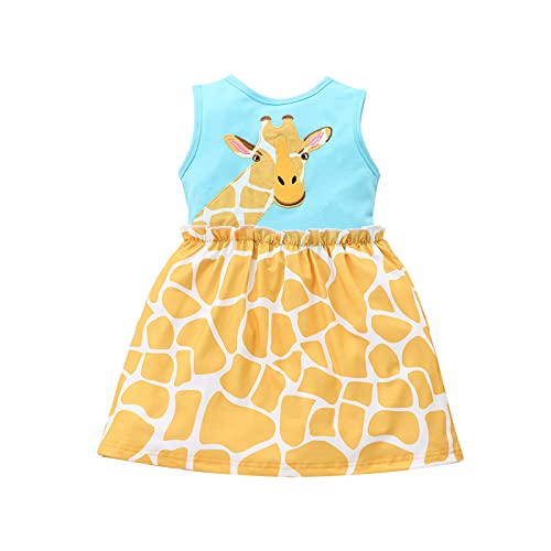FORESTIME Toddler Kids Baby Girl Sleeveless Cartoon Giraffe Print Princess Dresses Clothes Fourth of July Kids Clothes GF BU100 Blue 2 3 Years 2 3T FORESTIME Toddler Kids Baby Girl Sleeveless Cartoon Giraffe Print Princess Dresses Clothes Fourth of July Kids Clothes GF BU100 Blue 2 3 Years 2 3T