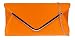 Girly HandBags Envelope Faux Suede Clutch Bag Orange