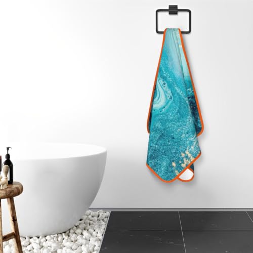 Toalla de baño premium de terciopelo coral con elegante diseño marmolado 4