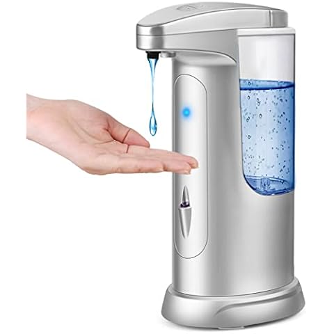 Automatic Soap Dispenser, 13.5oz Liquid Soap Dispenser w/Adjustable Volume Control & Infrared Motion Sensor, Touchless Hand Soap Dispenser for Bathroom Kitchen Home and Shower, No Foam Cover