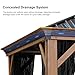 PURPLE LEAF 10' X 12' Outdoor Hardtop Gazebo for Patio Galvanized Steel Double Roof Permanent Canopy Teak Finish Coated Aluminum Frame Pavilion Gazebo with Netting