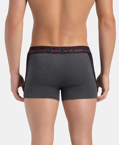 Image of Jockey US21 Men's Super Combed Cotton Elastane Stretch Solid Trunk with Ultrasoft Waistband