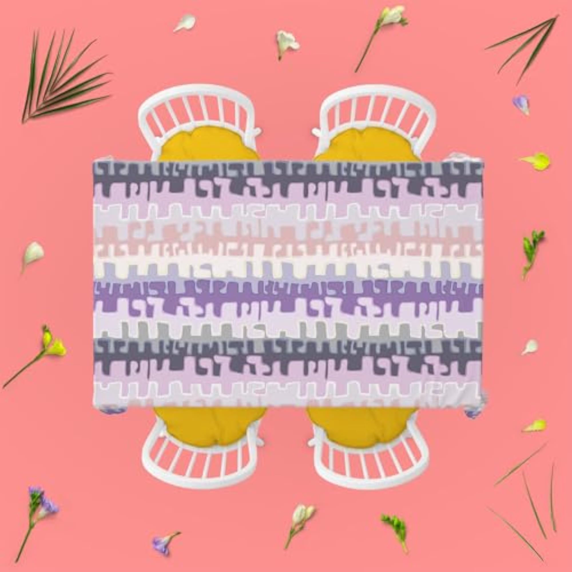 Brushstrokes & Stripes D2 Table Cloth Cover for Dining & Center Table