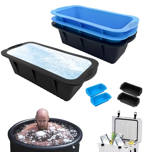 Eiswürfel für Eisbaden, Extra Große Eisblock-Form, 4 Stück Eiswürfelform Silikon, Wiederverwendbare Eiswürfel, Langsames...