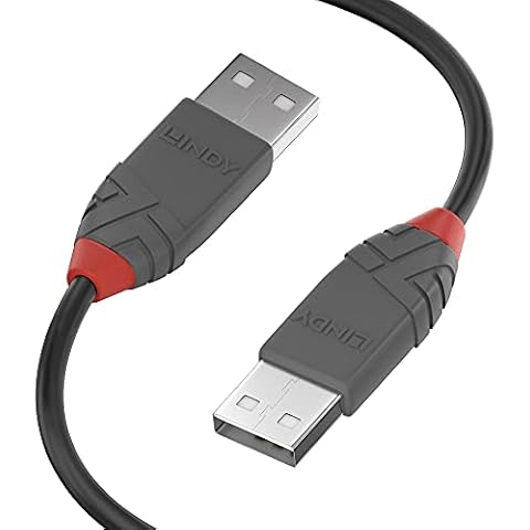 LINDY 36692 USB 2.0 Type A to A Cable, Anthra Line - Black, 1m Cover