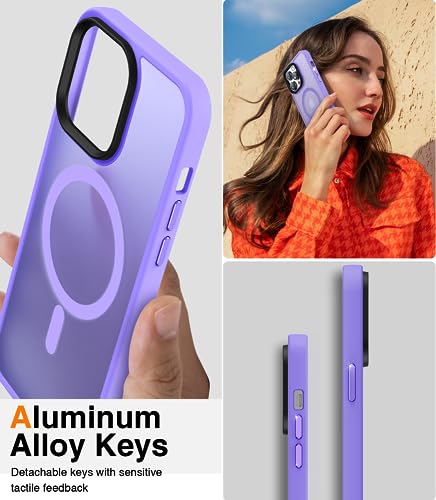 Anti rayures coque iPhone 12 Pro MagSafe violette fini mat sans traces de doigts