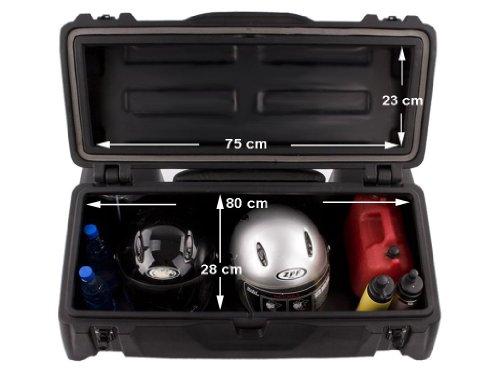 RS Trade 150 L Quad - ATV Universal Transport Koffer Topcase aus hochwertigem Kunststoff, abschliessbar und mit Rückenlehne. Inkl. Montagematerial und verstärkter Bodenschale