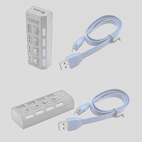 Jinhezo 4-Port Usb 3.0 Hub, Data Usb Hub, 22 Inch Extended Cable For Macbook, Mac Pro, Mac Mini, Imac, Surface Pro, Xps, Pc, Flash Drive, Mobile Hdd With Individual Led Power Switches Black #TOP5