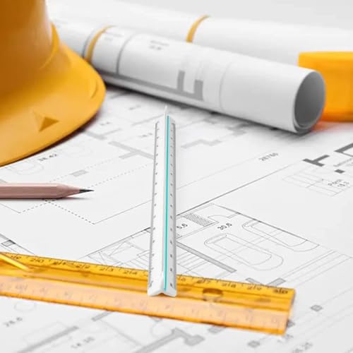 txuzong Dreikantmaßstab 30cm aus Holz | Maßstab Lineal für Architekten & Technische Zeichner | 12 Skalen: 1:20, 1:25, 1:50, 1:75, 1:100, 1:125, 1:200, 1:250, 1:300, 1:400, 1:500