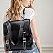 GELANNI Backpack Purse for Women and Men PU Leather Anti-theft Fashion Designer 2025 Travel Shoulder Bags Lightweight Convertible Rucksack for Work Student Medium 272A Black
