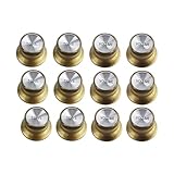 FLEOR Top Hat Style - Pomos de control de volumen y tono 6T6V con tapa de aluminio para guitarra estilo SG LP con 18 ranuras, color dorado