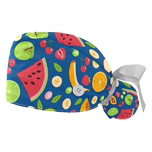 Berret Bouffant Chapeau Travail Femme Homme Réglable Motif Fruit VERED
