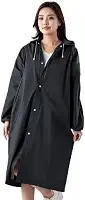Capa de chuva reutilizável poncho de chuva com capuz para adultos - PVEA durável para viagem ao ar livre equipamento de chuva portátil impermeável plástico snap capa de chuva para homens mulheres