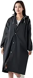 Capa de chuva reutilizável poncho de chuva com capuz para adultos - PVEA durável para viagem ao ar livre equipamento de chuva portátil impermeável plástico snap capa de chuva para homens mulheres