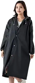 Capa de chuva reutilizável poncho de chuva com capuz para adultos - PVEA durável para viagem ao ar livre equipamento de chuva portátil impermeável plástico snap capa de chuva para homens mulheres