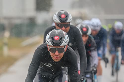 POLISPORT 8739800007 - Aero-R Fahrradhelm für Damen und Herren Verstellbare Größe L (58-61cm) mit abnehmbarem Visier und CE-Zertifizierung in Farbe Schwarz Matt/Weiß Glänzend/Grau