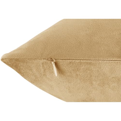 Image of 2 Pcs Reversible Velvet Pillow Covers Throw Pillow Case Soft Cozy Velvet Rectangle Home Decorative Throw Cushion Covers for Couch and Bed, Sofa (12x18 inch, Beige)
