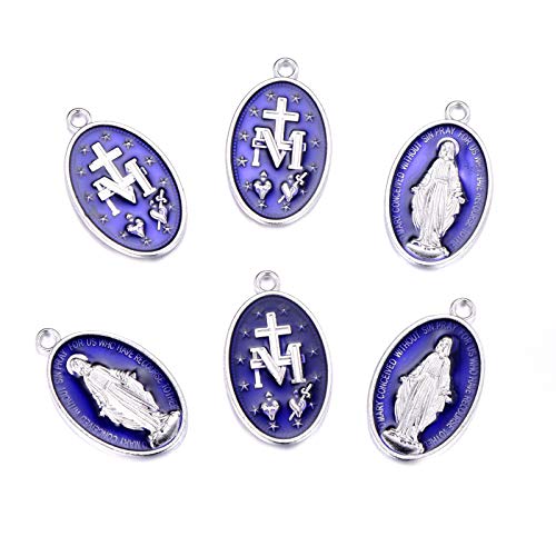 Crucifix Jesus Cross Saint Mary Virgin Miraculous Medal Rosary Catholic DIY Necklace Bracelets Jewelry Making